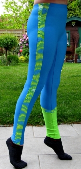 Preview: Leggins mit Lack-Streifen extrabreit / andersfarbigen Bein
