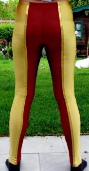 Leggins striped with middle-lack-strip