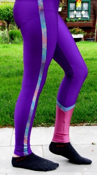 Leggins with side lack-strips / colored leg - Kopie